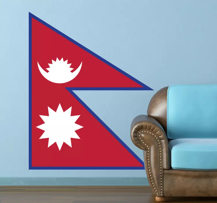 Nepal flagg klistremerke - Tenstickers