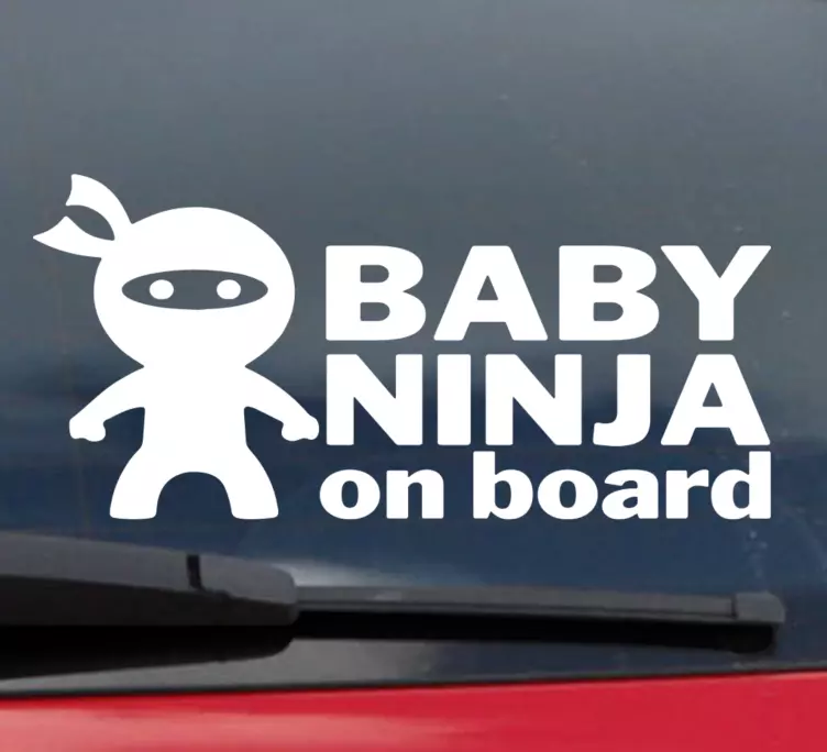Ninja baby design klistremerker barn ombord - Tenstickers