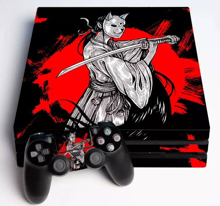 Ninja girl ps4 vinyl klistremerke - Tenstickers