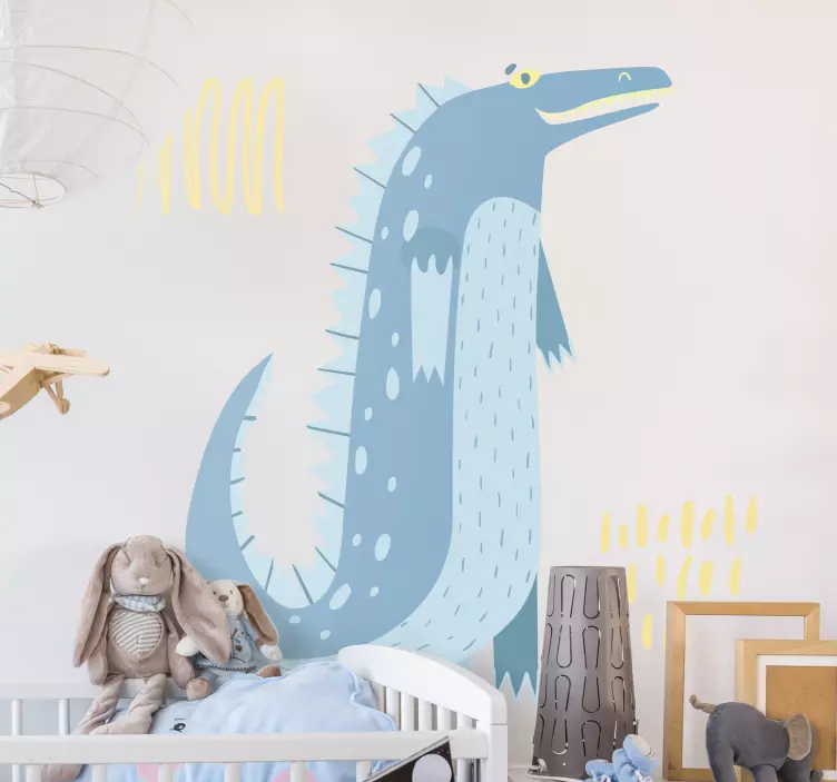 Nordisk dinosaur blåtegnet dinosaur dekal - Tenstickers