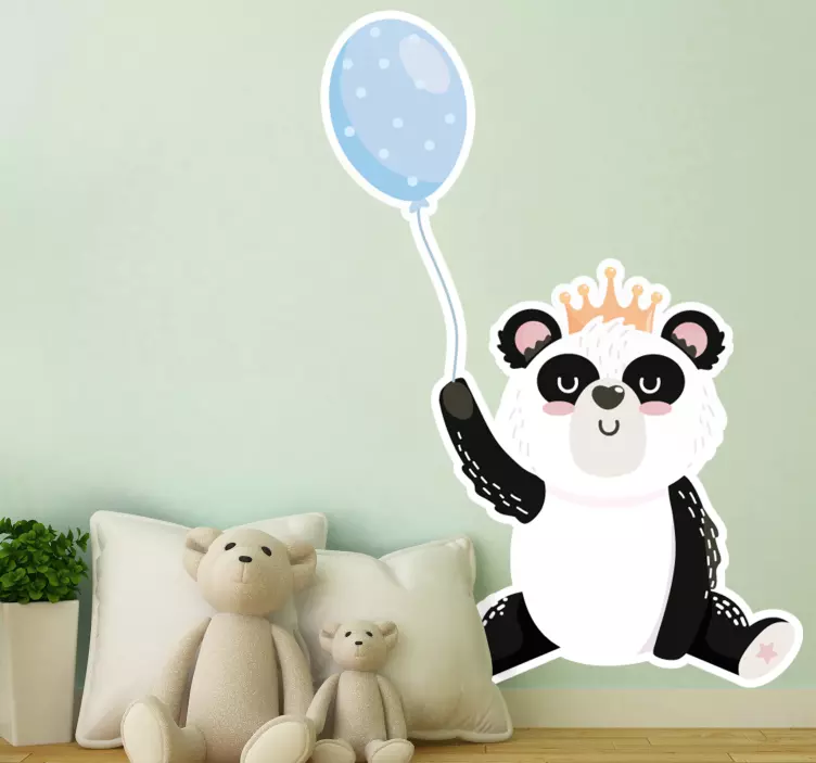 Nordisk panda med airballoon viltdekal - Tenstickers