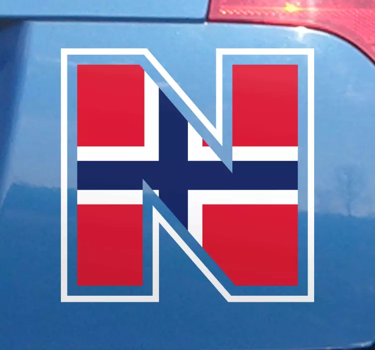 Norge flagg og første bokstav klistremerke - Tenstickers