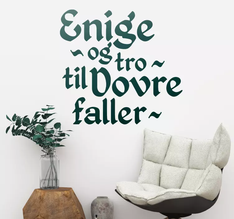 Norge motto stue vegg innredning - Tenstickers