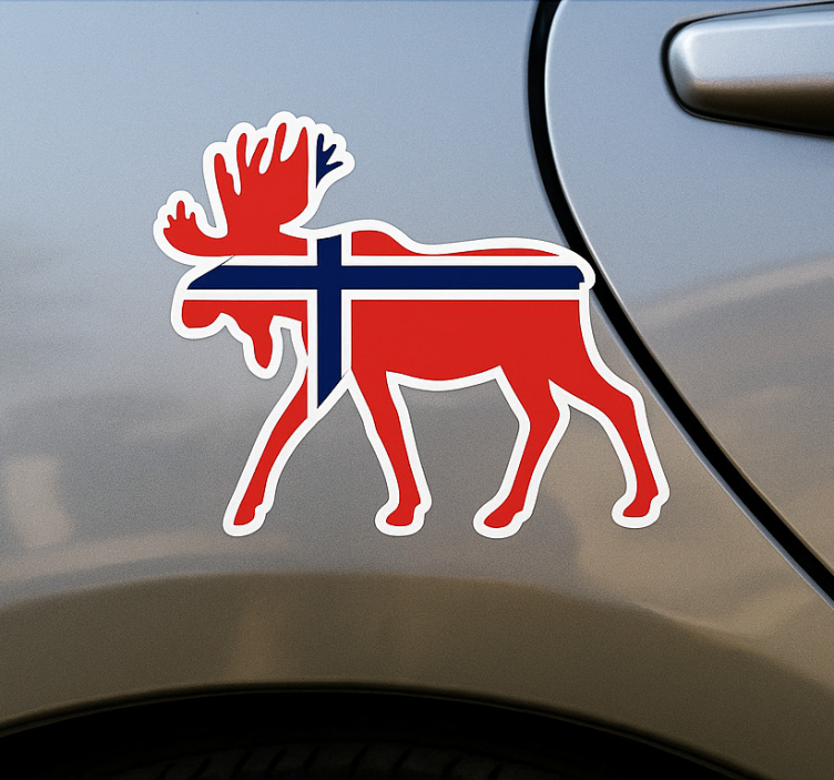 Norges landskart med flagg klistremerke til bil - Tenstickers