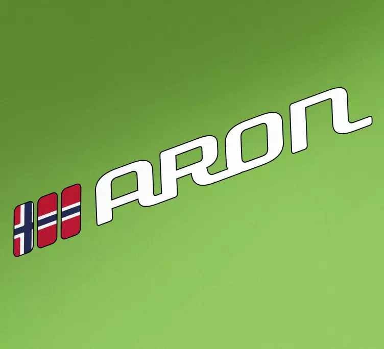 Norsk flagg klistremerke med navn - Tenstickers