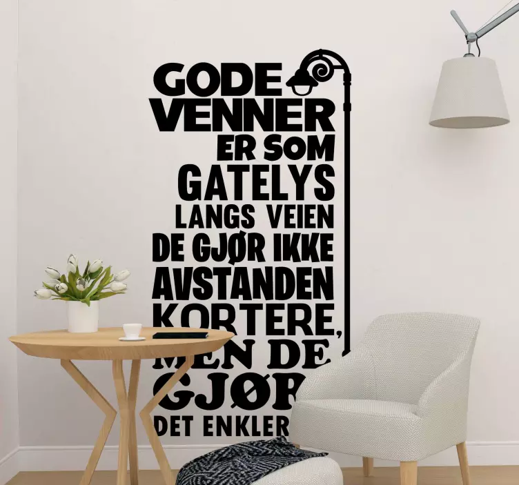 Norsk sitat gode venner sticker sitater - Tenstickers