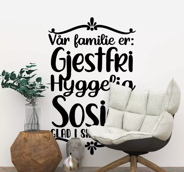 Vår familie wallstickers sitater - Tenstickers
