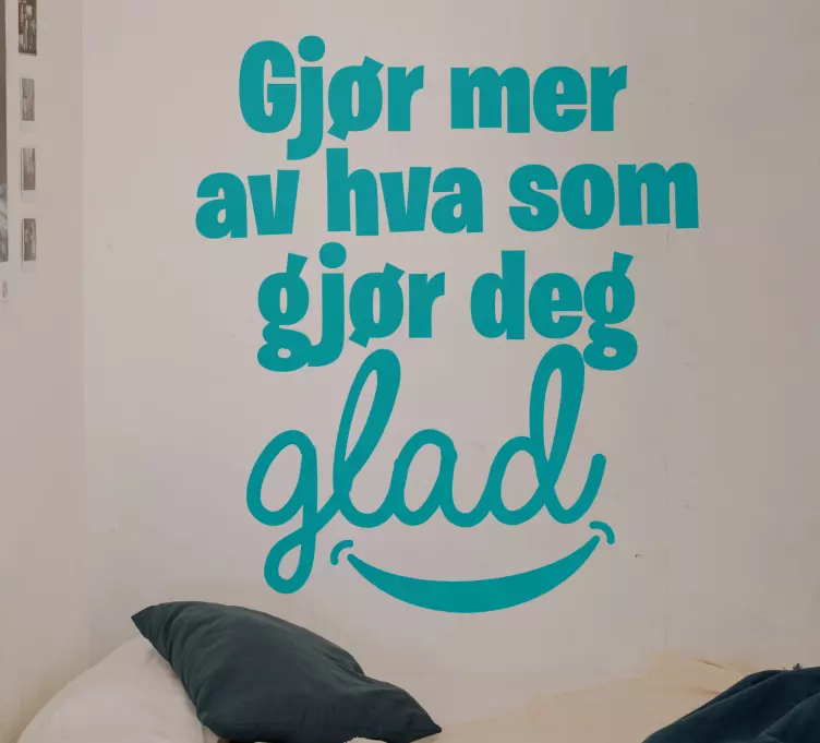 Norsk tekst om latter personlig vekst klistremerker - Tenstickers