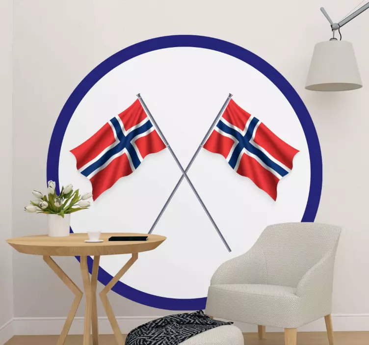 Norske flagg i tverrvegg klistremerke - Tenstickers