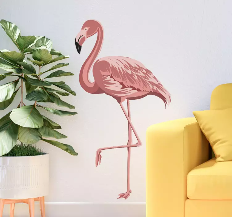 Nydelig flamingo fugl vegg klistremerke - Tenstickers