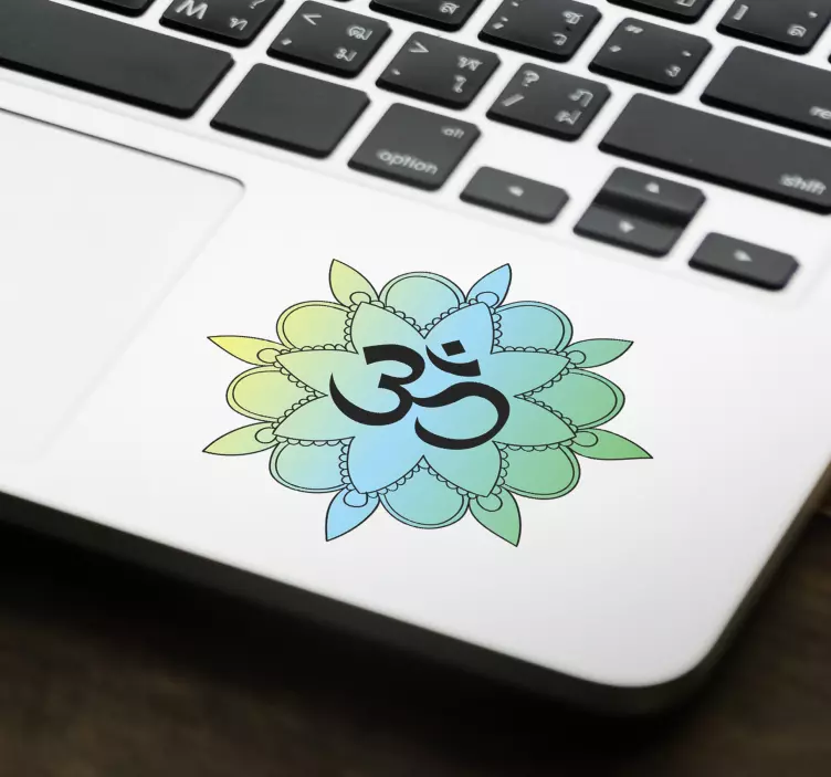 Om symbol bærbar vinyl klistremerke - Tenstickers
