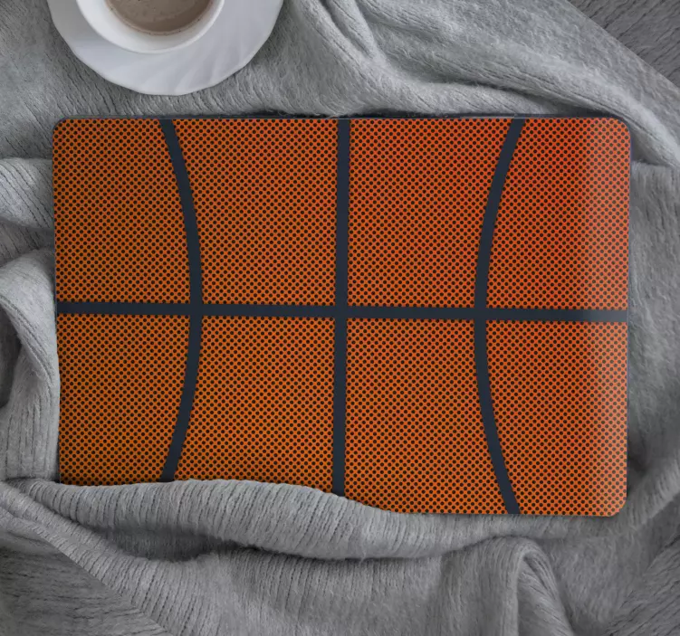 Oransje basketball realistisk tekstur laptop sticker - Tenstickers