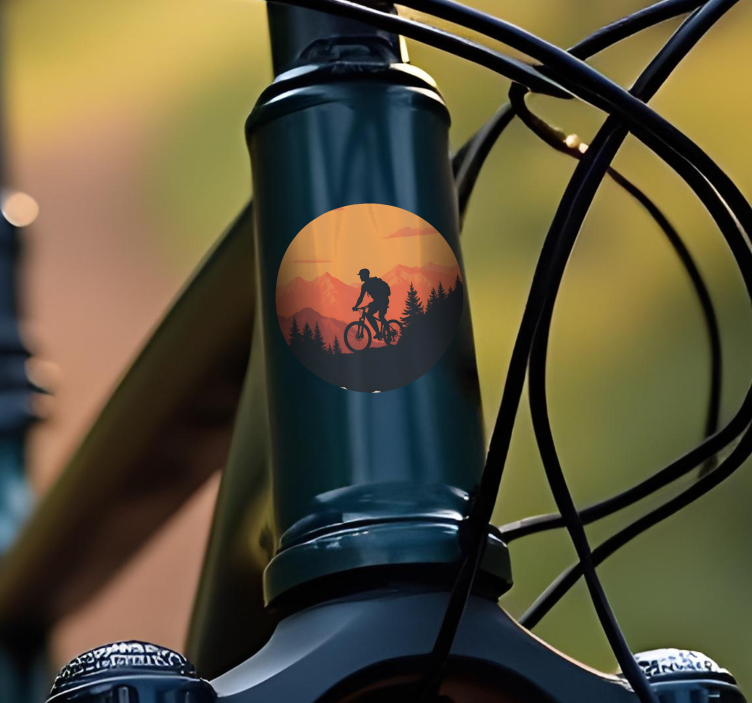 Oransje solnedgang sykkel klistremerke - Tenstickers