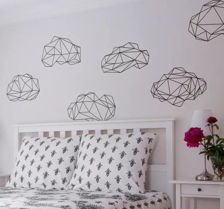 Origami cloud wall klistremerker - Tenstickers