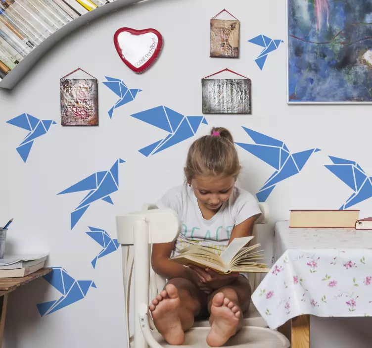 Origami fugler vegg klistremerker - Tenstickers