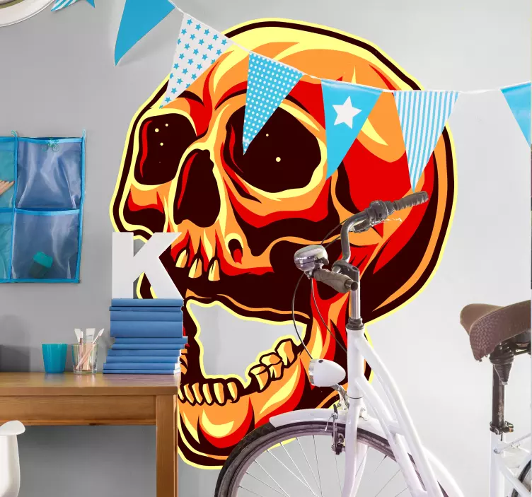 Original skull sticker halloween sticker - Tenstickers