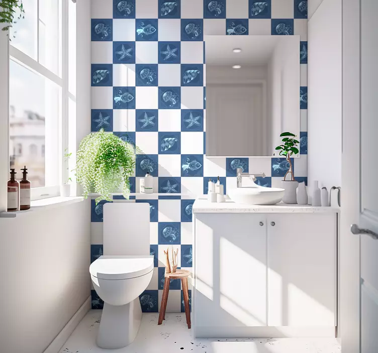 Dekorativ sjøliv fliser klistremerke - Tenstickers