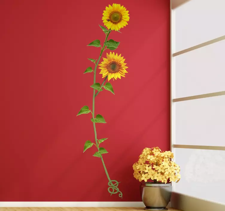Wallstickers blomster solsikke design - Tenstickers