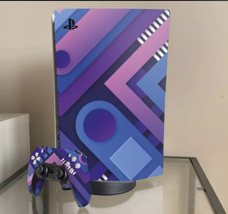 Overlappende former bakgrunn ps5-dekal - Tenstickers