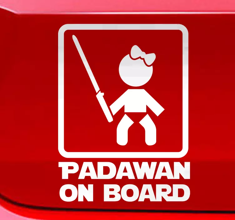 Padawan jente baby ombord klistremerke - Tenstickers
