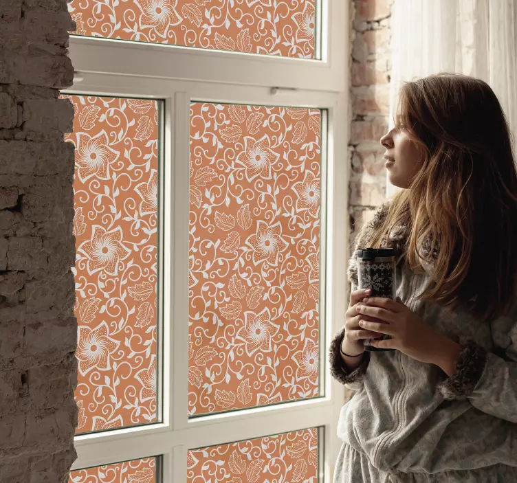 Paisley blomster vindu klistremerke - Tenstickers