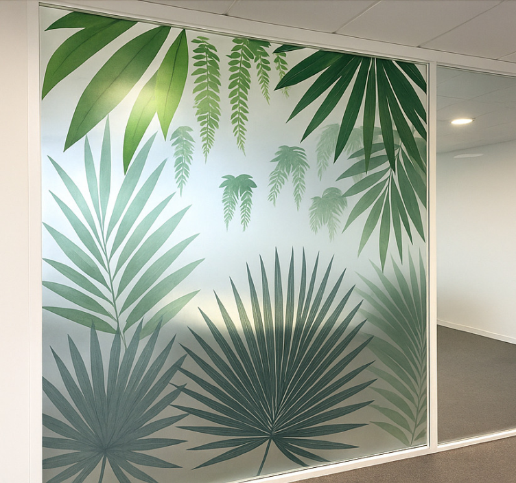 Palmeblader-motiv klistremerke til glass - Tenstickers