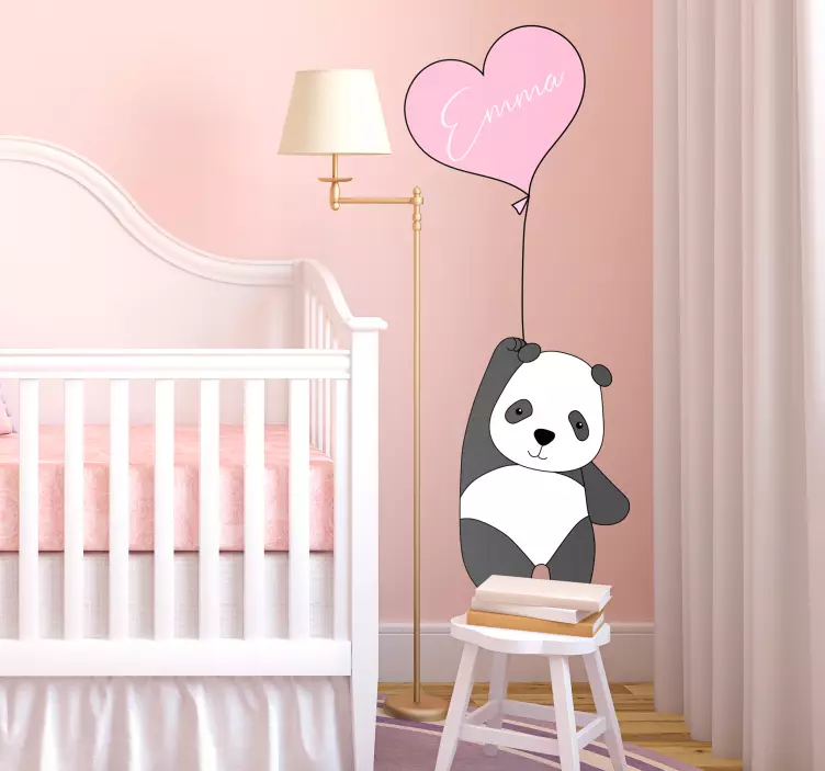 Panda med ballong vegg klistremerker for barn - Tenstickers