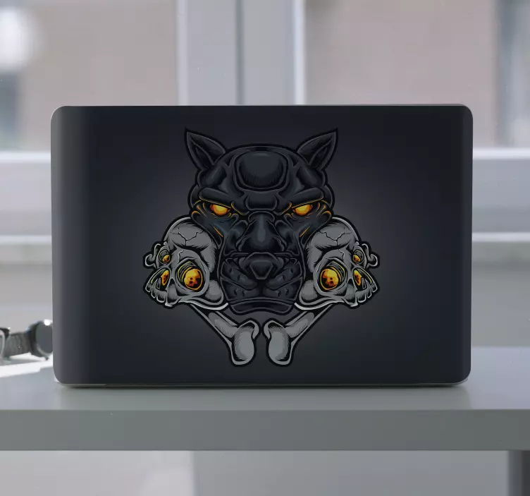 Panther head skull laptop skins - Tenstickers