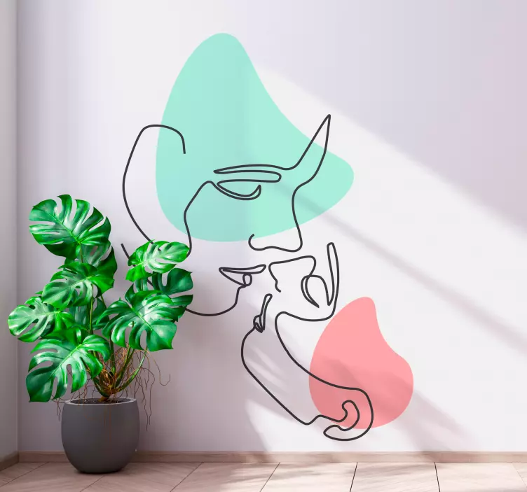 Par ansikter i minimalistisk stil klistremerke - Tenstickers