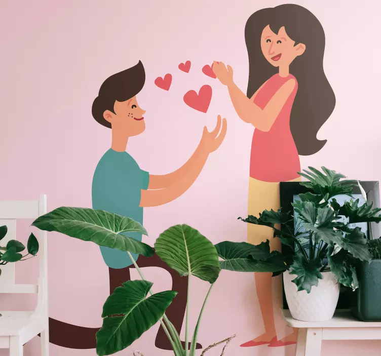 Parforslag hjerter bryllupsklistremerke - Tenstickers