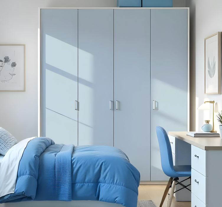 Pastell blå klistremerke møbler - Tenstickers