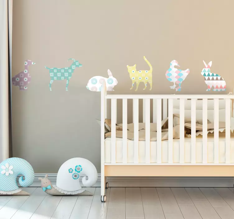 Pastellfarger geometriske teksturer veggklistremerke - Tenstickers