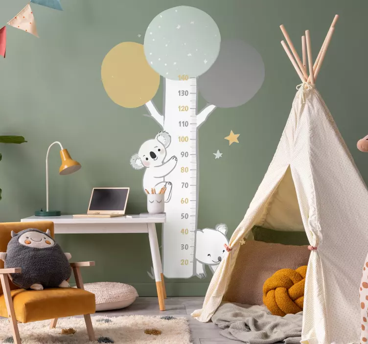 Pastelltre med dyr dekal mål - Tenstickers