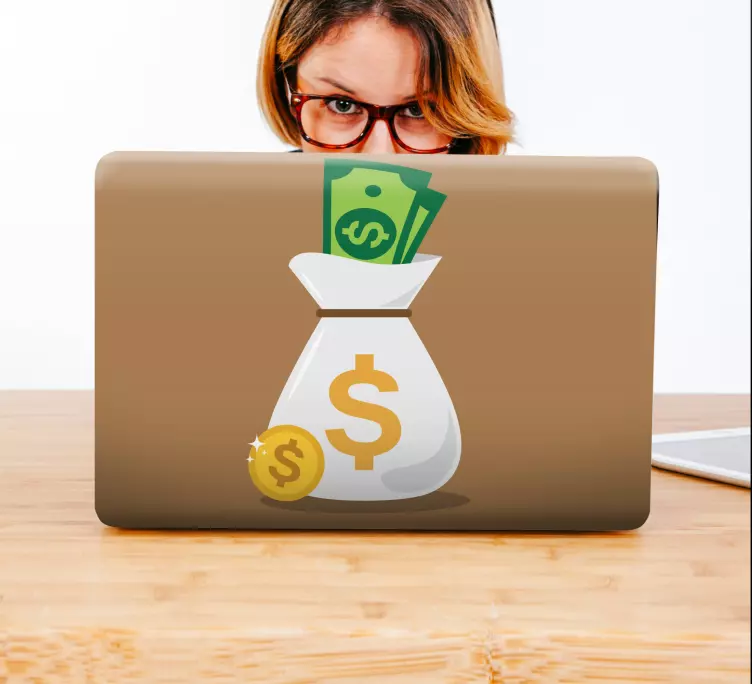 Pengesekk illustrasjon bærbar klistremerke - Tenstickers