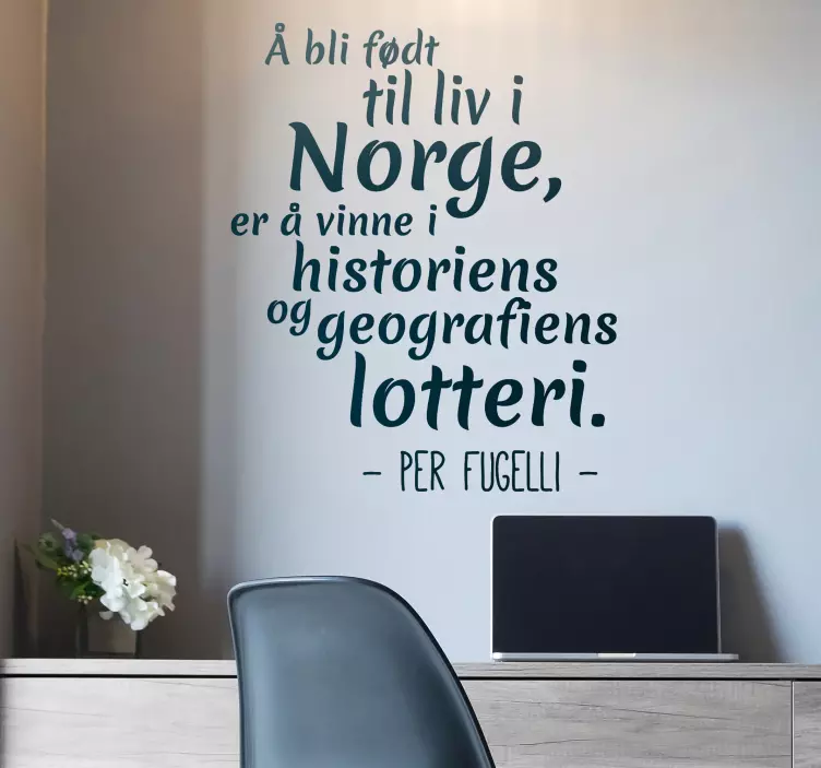 Per fugl sitat stue vegg innredning - Tenstickers