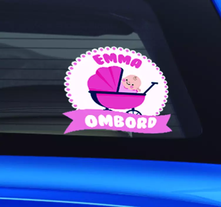 Personlig baby jente ombord kjøretøy klistremerke - Tenstickers