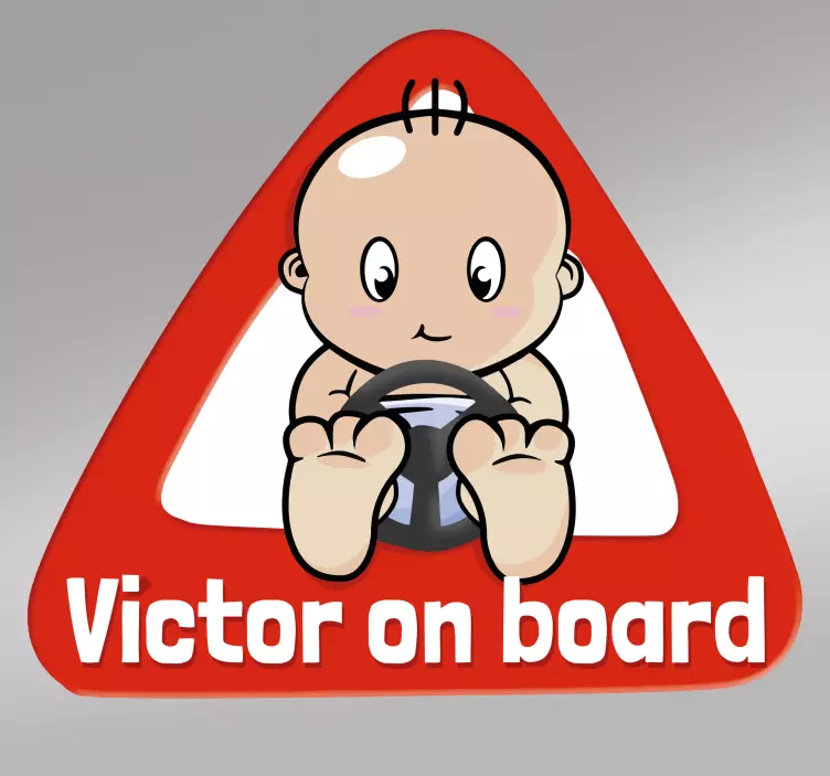 Personlig baby ombord klistremerke - Tenstickers