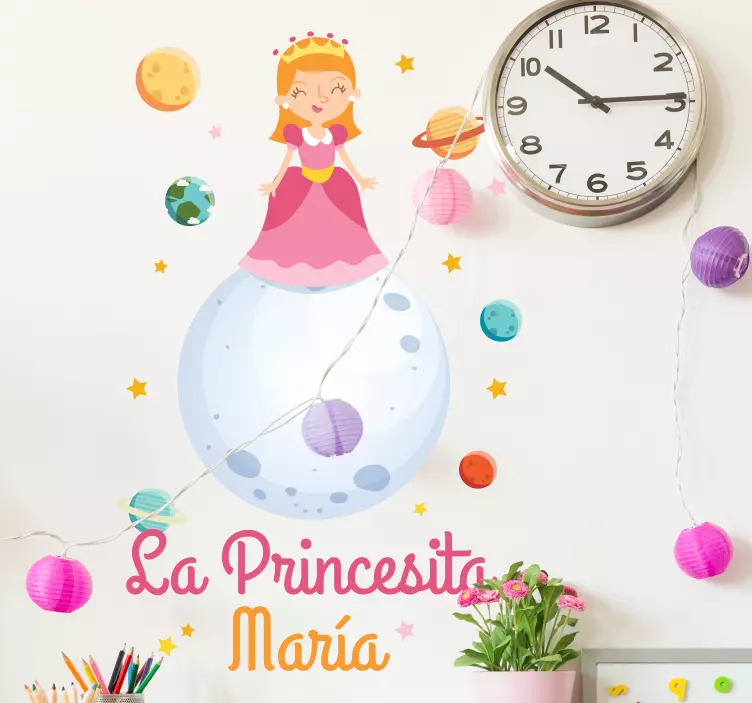Personlig liten prinsesse eventyrdekal - Tenstickers