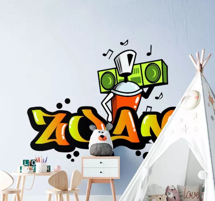 Personlig navn graffiti urban klistremerke - Tenstickers