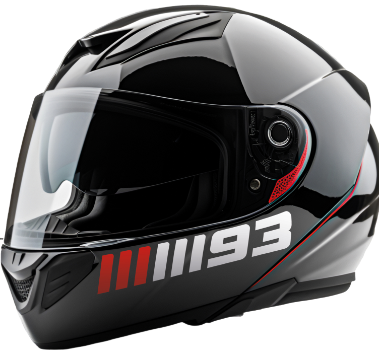 Personlig nummerdesign motorsykkel klistremerke - Tenstickers