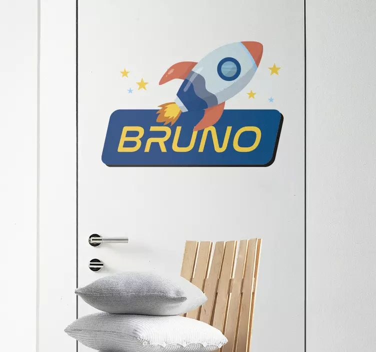 Personlig rakettnavn dør stickers - Tenstickers
