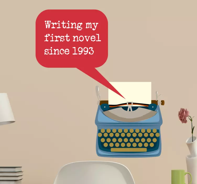 Personlig skrivemaskin veggklistremerke - Tenstickers