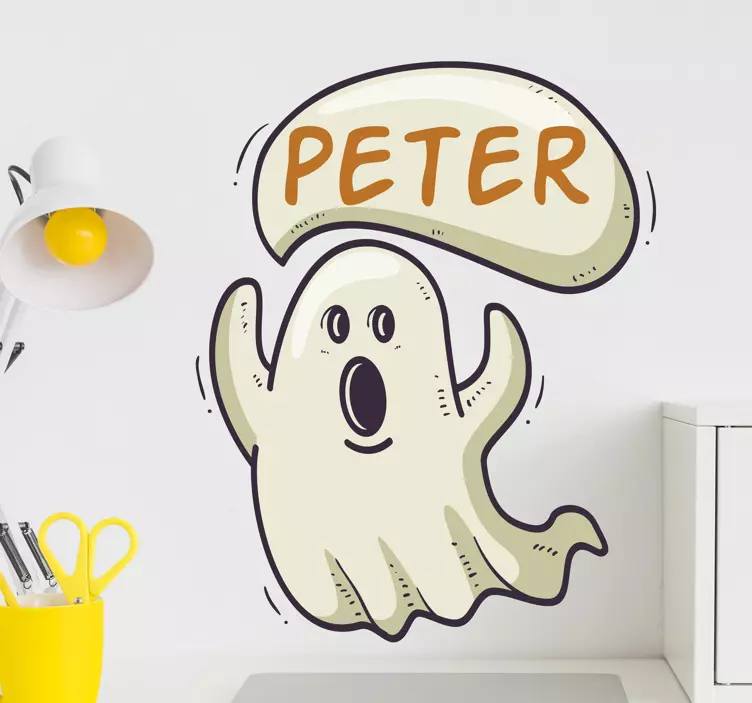 Personlig spøkelse halloween klistremerke - Tenstickers