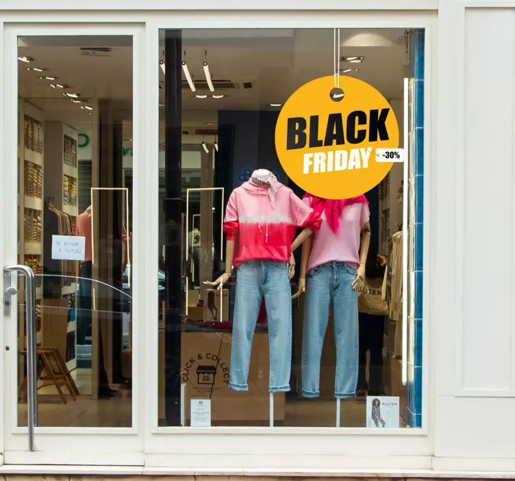 Personlig svart fredag-sirkel black friday stickers - Tenstickers