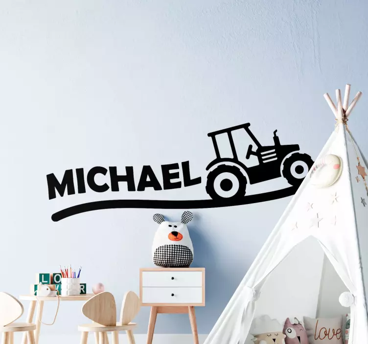 Personlig traktor bakke leketøy klistremerke - Tenstickers
