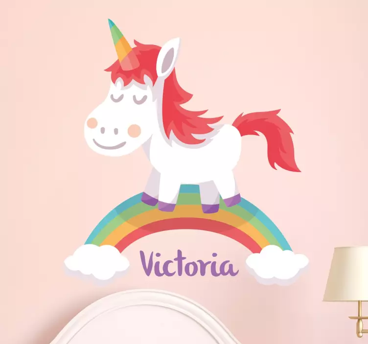 Personlig unicorn veggen klistremerke - Tenstickers