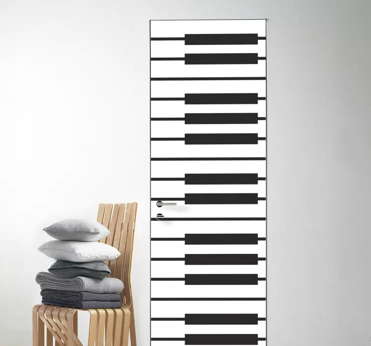 Piano fliser dør vinyl klistremerke - Tenstickers