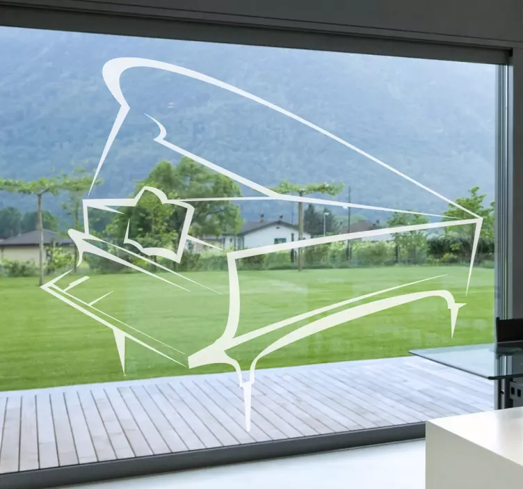 Pianotegning dekorativt klistremerke - Tenstickers