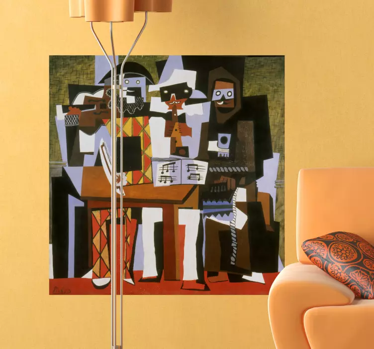 Picasso tre musikere veggklistremerke - Tenstickers