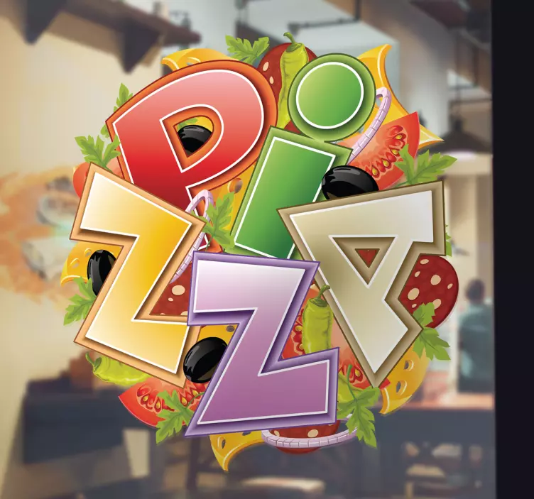Pizza logo klistremerke - Tenstickers